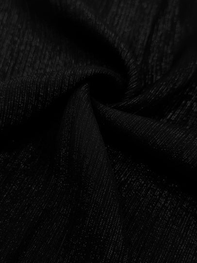 Black Metallic Crinkle Silk Hijabs